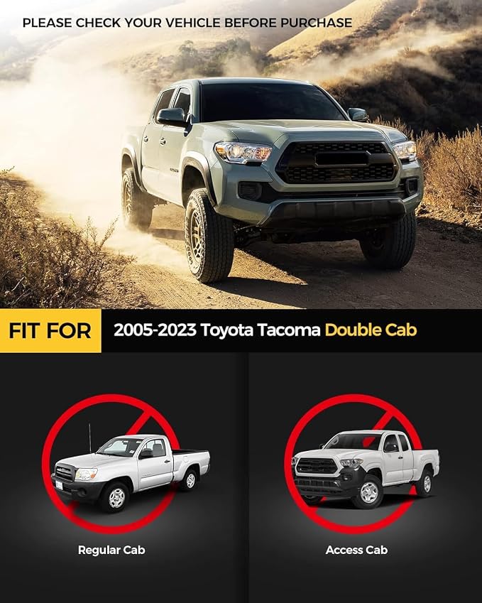 KYX Running Boards fit for 2005-2023 Toyota Tacoma Double Cab, Car Door Side - Image 2