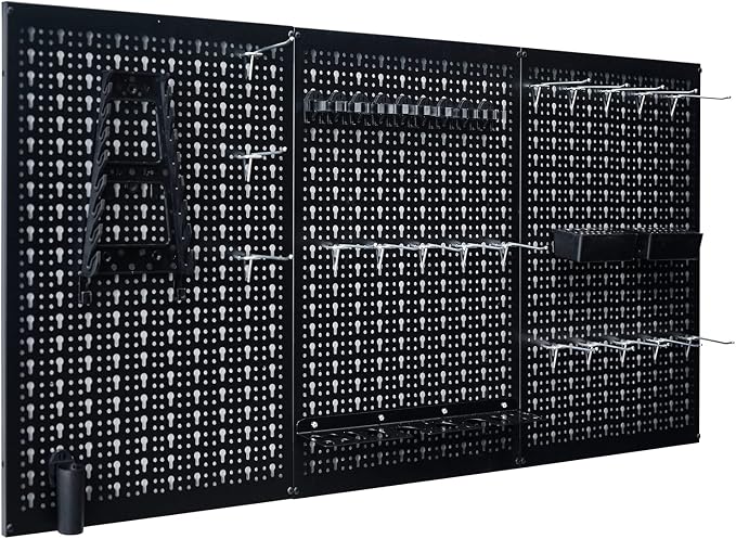 Ultrawall Peg Board Wall Organizer 4 ft. Metal Pegboard Garage Wall Pegboard - Image 4