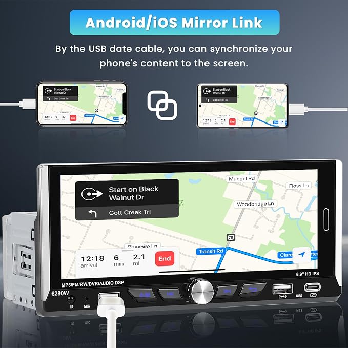 6.9 Inch Single Din Car Stereo - Image 5