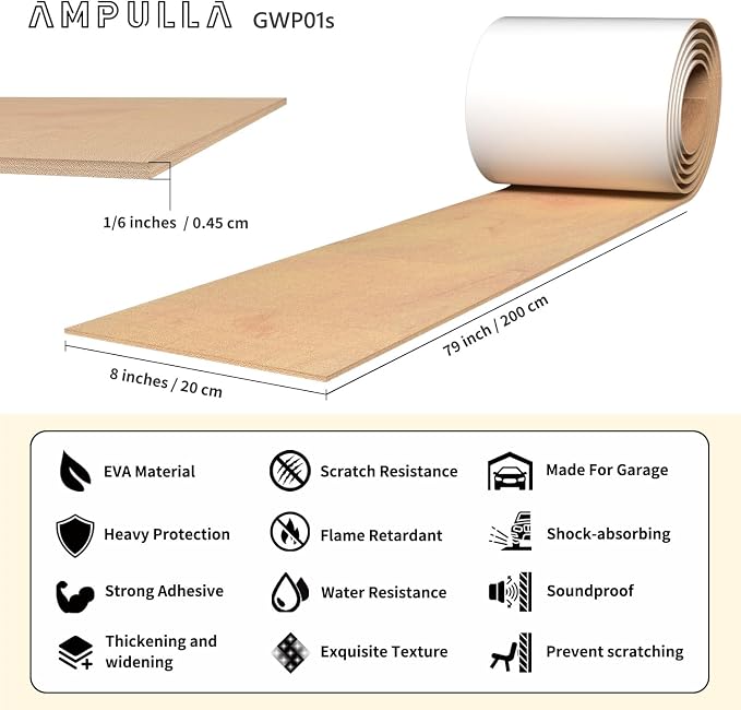 GWP01 Wood Grain Garage Wall Protector Car Door Protectors, Garage Accessories - Image 2