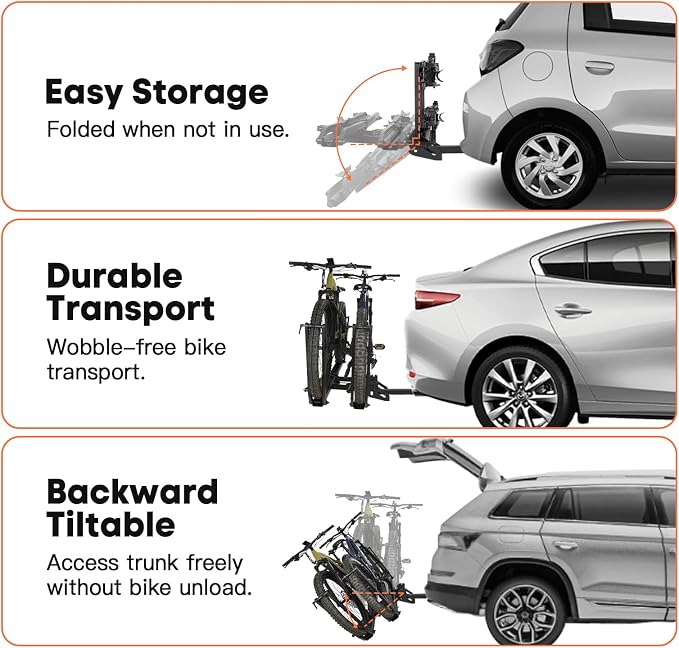 MagRack X2 Hitch 2 Ebike Rack, 150 lbs Capacity Electric Bike Carrier - Image 5