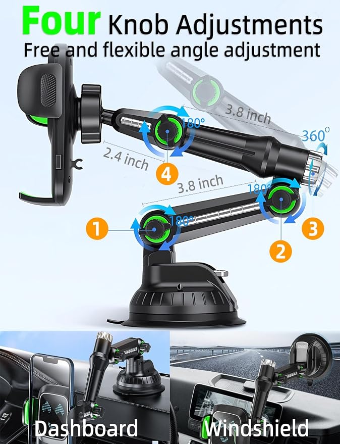 Phone Mount for Truck, Phone Holder for Truck, car Phone Holder, 【Tri-Fold - Image 3