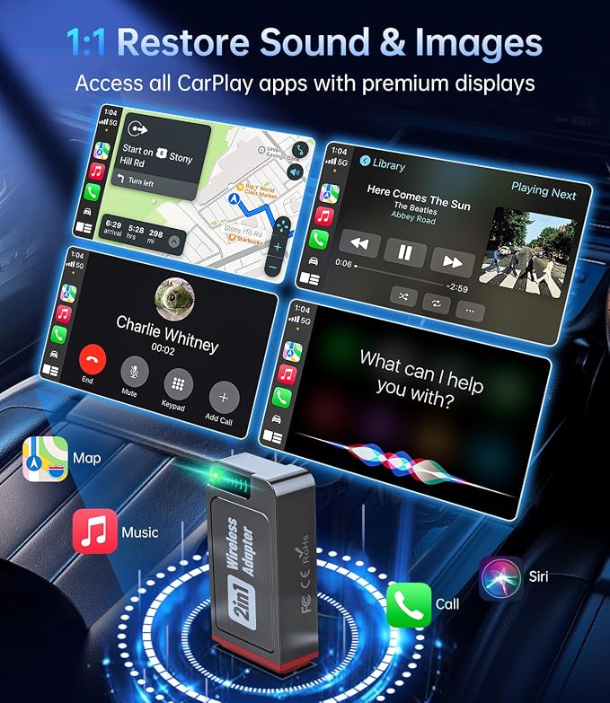 Wireless Carplay Adapter, 2025 Upgrade Mini USB Design - Image 4