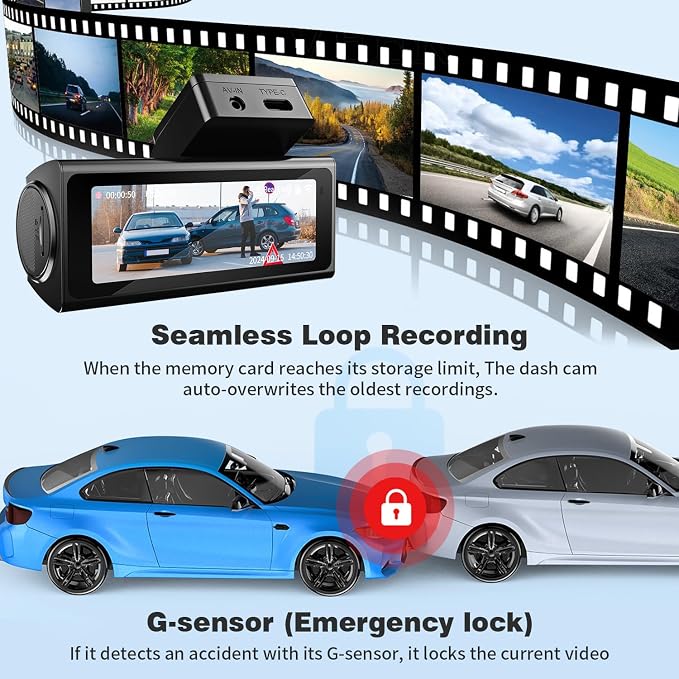 Dash Cam Front and Rear, UHD 4K Night Vision Dash Camera - Image 6