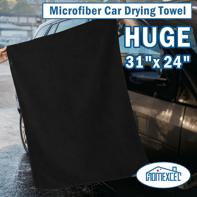 HOMEXCEL Professional Large Microfiber Car Drying Towels 2 Pack, Lint Free - Image 4