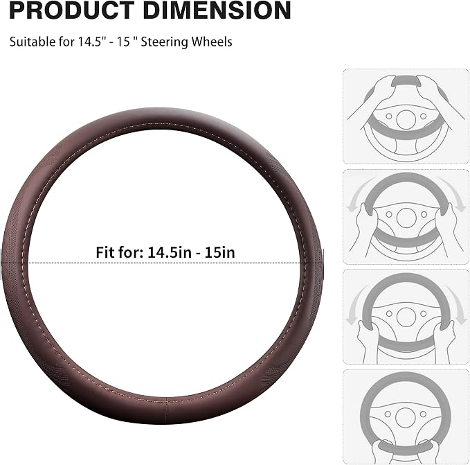 【2025 Model】 Breathable Soft Leather Car Steering Wheel Cover - Image 8