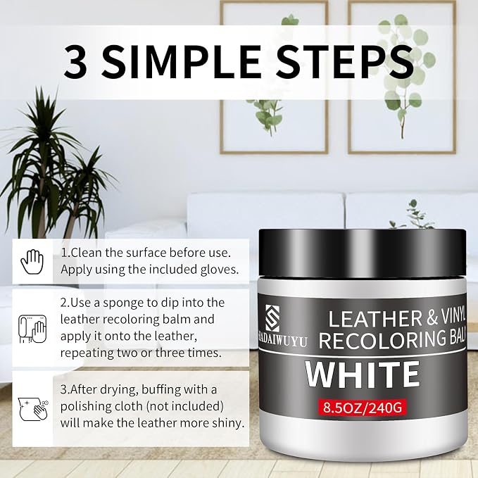 Leather Recoloring Balm, 8.5oz Leather Color Restorer, Leather Couch Scratch - Image 4