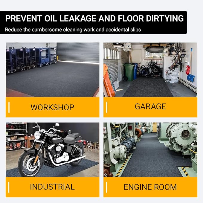 Oil Spill Garage Floor Mat Large, Heavy Duty 98" x 79" 8mm Thick Garage Mat - Image 6