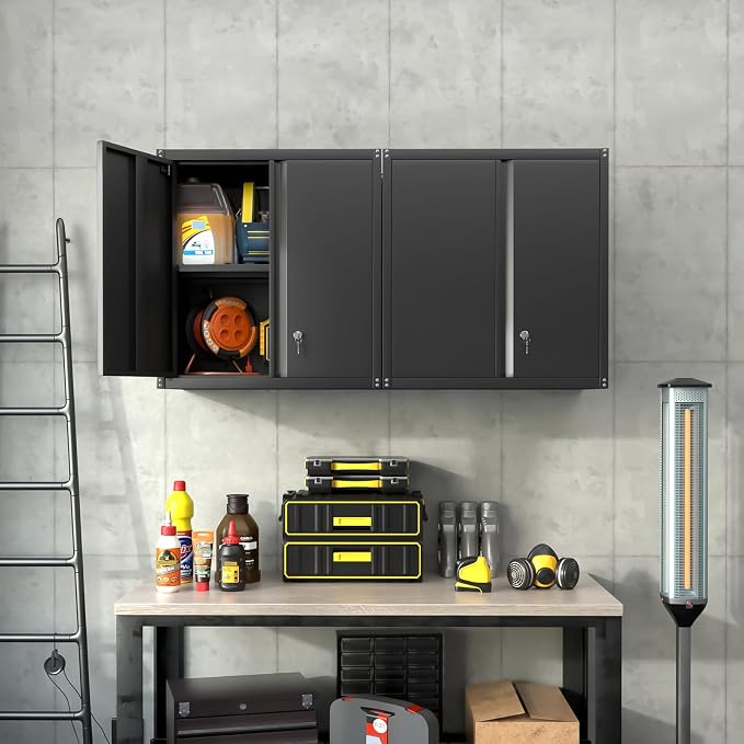 LUCYPAL Garage Storage Cabinet, 27.95" H Metal Wall Cabinets - Image 6