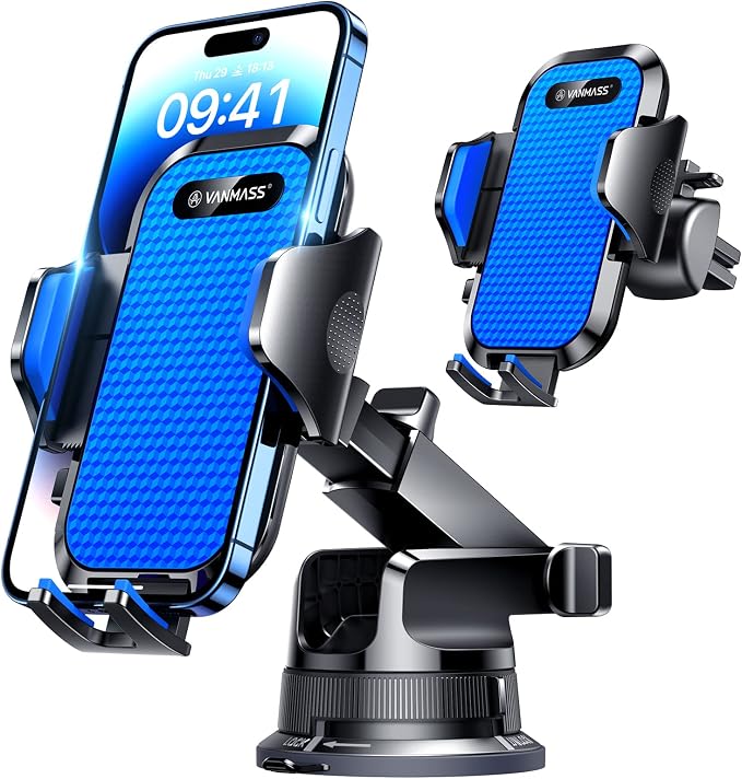 VANMASS Universal Car Phone Mount Dashboard Phone Holder, Handsfree Windshield by VANMASS