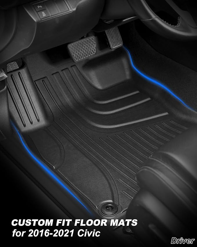 Floor Mats Fit for 2016-2021 Honda Civic Coupe/Sedan/Type R/Hatchback, TTX - Image 2