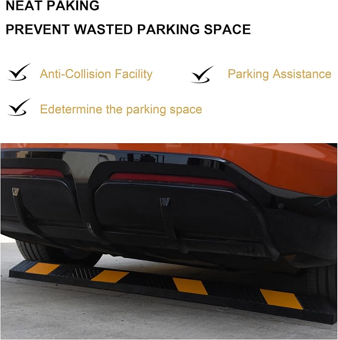 OrangeStar 72" Rubber Parking Curb, Heavy Duty Garage Floor Wheel Stopper - Image 4