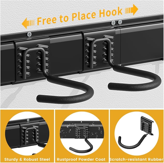 Bike Storage Rack 48Inch for 6 Bikes + 5 Helmets, Heavy Duty Bike Hangers for - Image 4