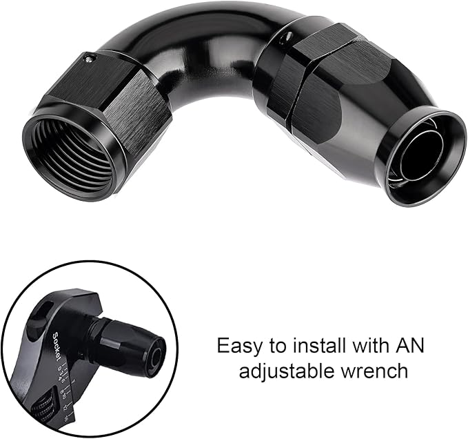 EVIL ENERGY 6AN 120 Degree PTFE One Piece Full Flow End Hose Fitting Aluminum - Image 6