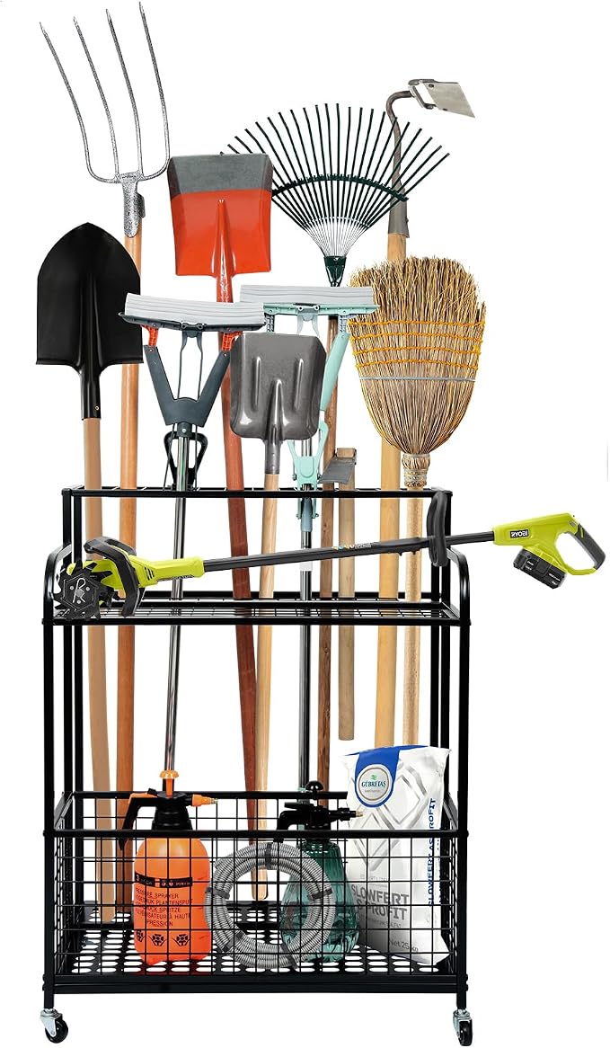 Heavy Duty Garden Tool Storage and Organizer, Yard Tool Organizer by STORENIZATION