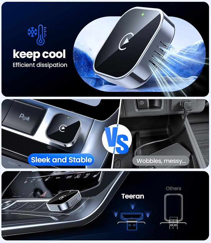 Teeran Wireless CarPlay Adapter 2025 Upgrade Wired CarPlay to Wireless - Image 6