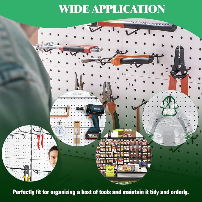 60Pcs 2" 4" 6" 8" Pegboard Hooks Assortment Set, Metal Peg Board Hooks - Image 7