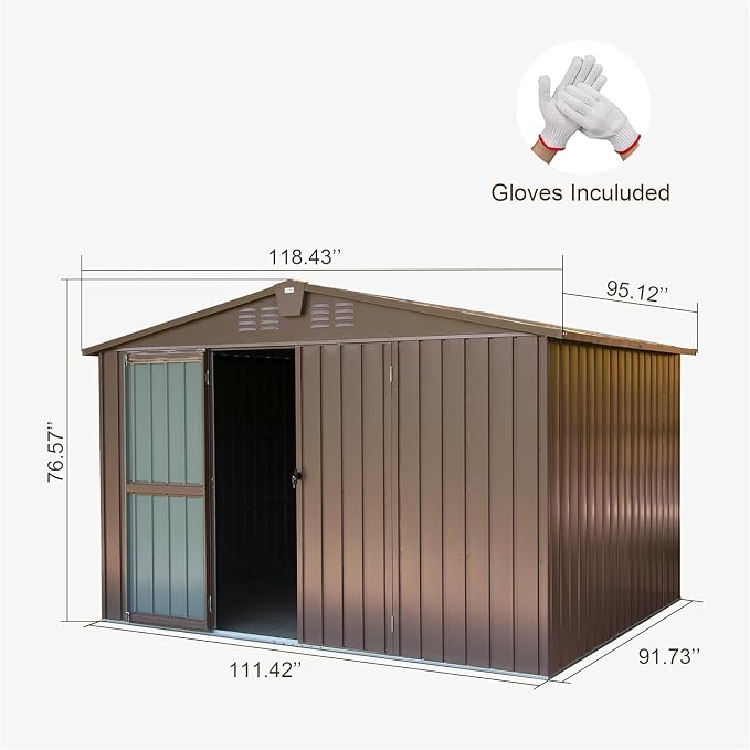 IKERY Metal Storage Shed 10' x 8' - Image 6