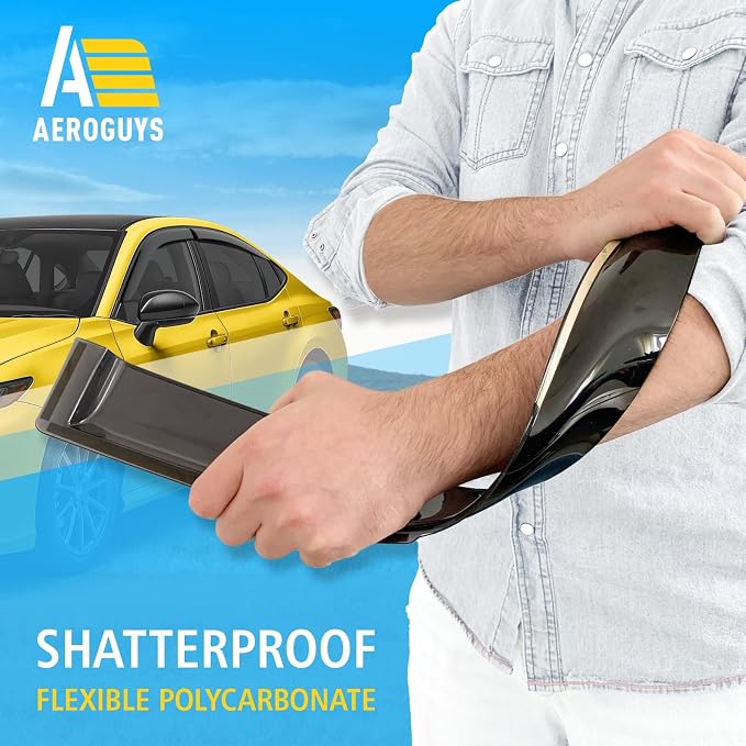 Extra Durable Window Deflectors Tape-On Window Visors Rain Guards Fit - Image 4