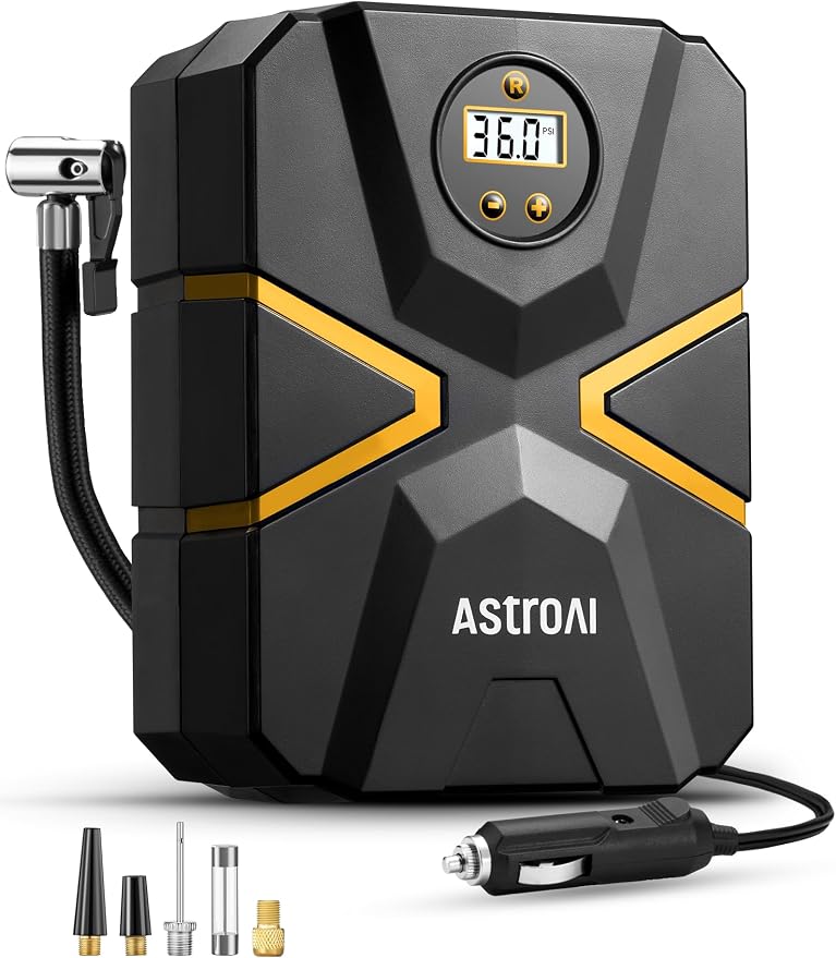 AstroAI S1 Tire Inflator Portable Air Compressor 12V DC, Digital Car Tire Pump by AstroAI
