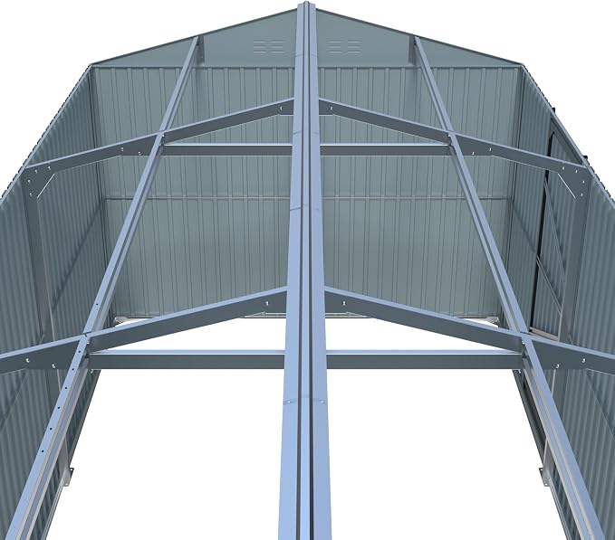 KUIKUI Metal Garage Shed Without Floor, 10x20FT Heavy Duty Outdoor Shed and - Image 3
