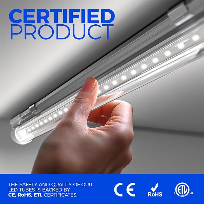 Barrina 8FT LED Shop Light, 100W 15000LM 6500K Super Bright White, Linkable - Image 5