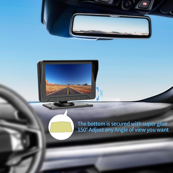 7inch Monitor with IP69 Waterproof Night Vision Backup Camera Easy to Install - Image 5