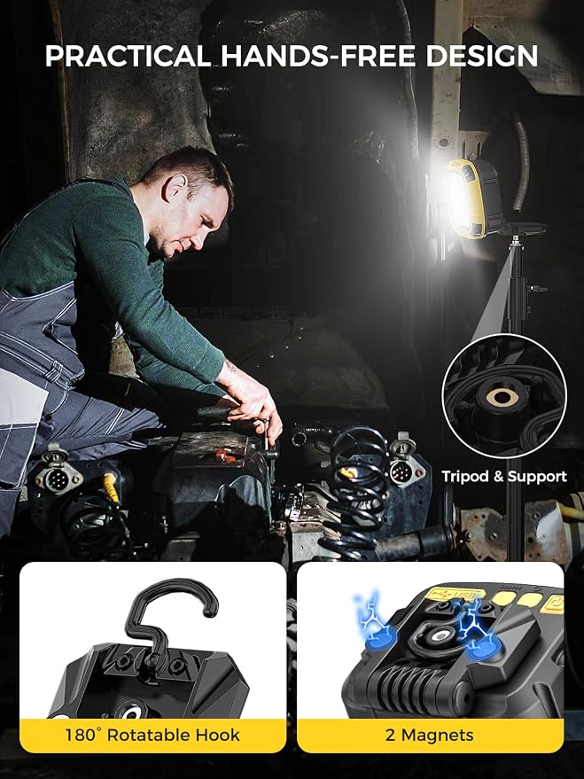 Smiling Shark Working Light, LED Work Light 4000 Lumen 18 Light Mode USB - Image 4