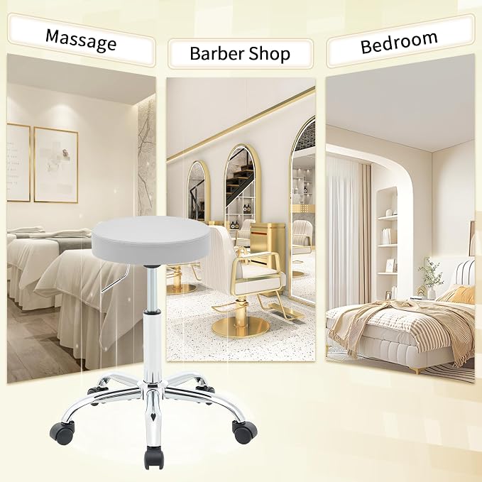 Rolling Stool Adjustable Height 19.5’’-26.6’’, Tattoo Chair - Image 6