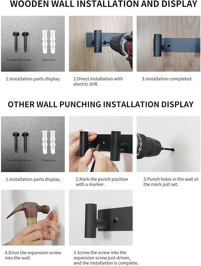 Coat Rack Wall Mounted with 3 Hooks, Heavy Duty Wall Hooks - Image 9