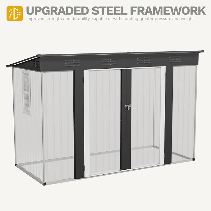 DWVO 9.1x4.2ft Metal Outdoor Storage Shed - Image 7