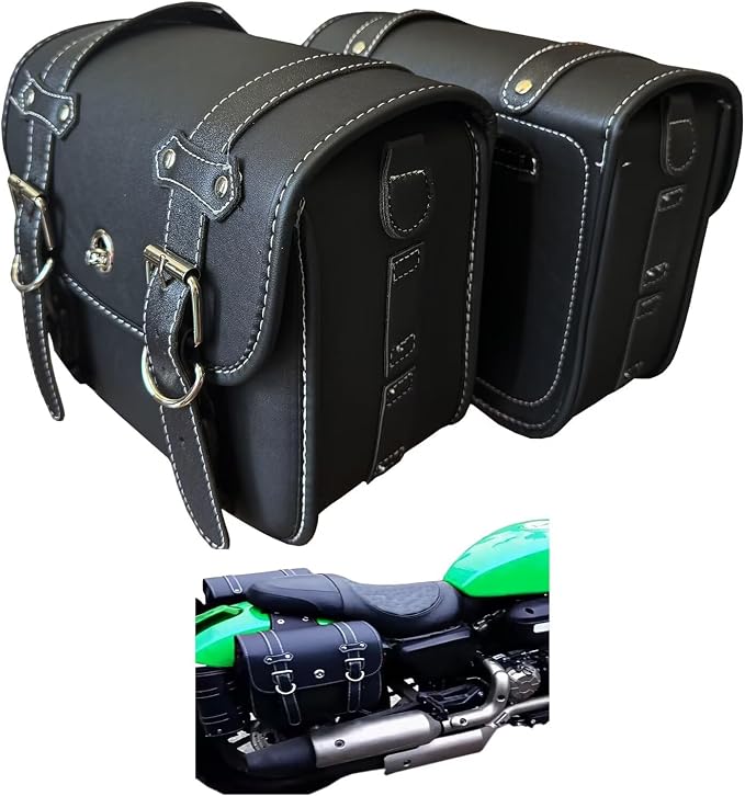 Motorcycle Saddlebags, Scooter Powersports Faux Leather Saddle Bags Motorcycles by Unknown