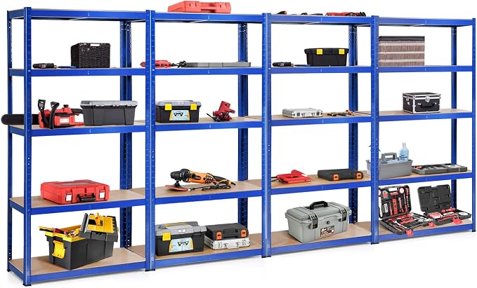ERGOMASTER 5 Tier Utility Shelves Rack Garage Heavy Duty Steel Metal Shelving - Image 6