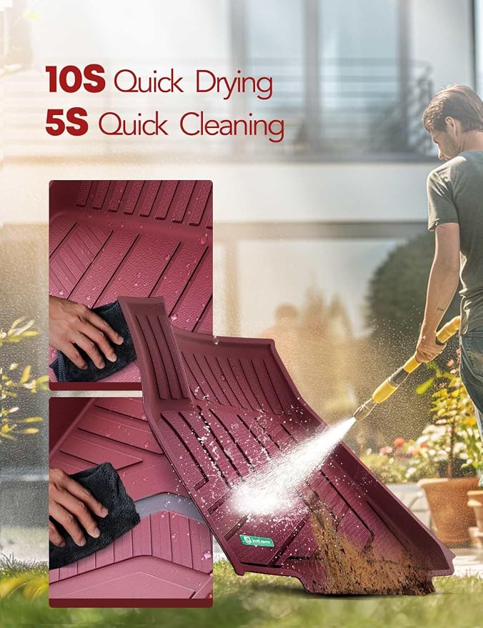 YHTAUTO Custom Fit Light Red Car Floor Mats - Image 8