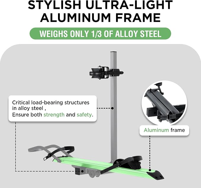 Rockland Aluminum 1-Ebike Rack, 100 lbs Capacity, Single Hitch Mount Electric - Image 4