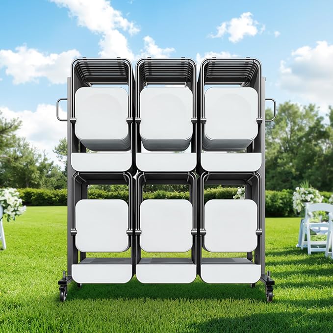 VEVOR Folding Chair Rack, 800 LBS Capacity, Heavy-Duty Chair Cart - Image 8