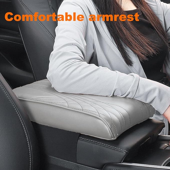 Car Center Console Cover, Memory Foam Car Armrest Cushion, Leather Arm Rest - Image 2