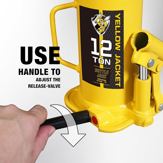 YELLOW JACKET 12 Ton Muti-Directional Welded Bottle Jack, Horizontal Bottle - Image 5