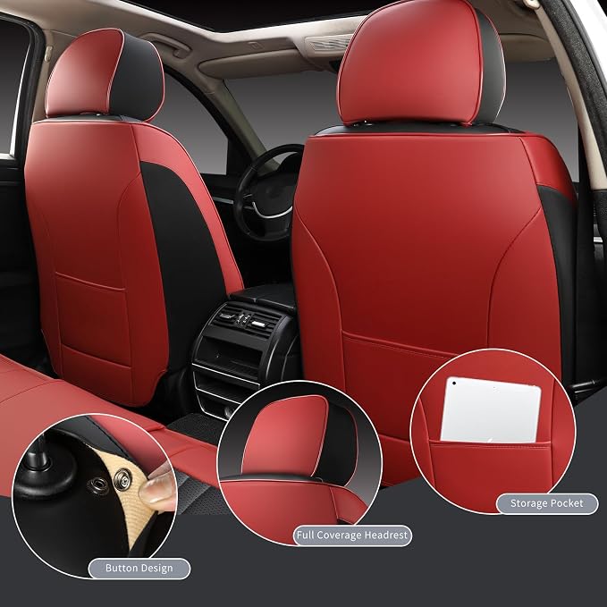 Car Seat Covers, Breathable and Waterproof Faux Leather Automotive Seat Covers - Image 3