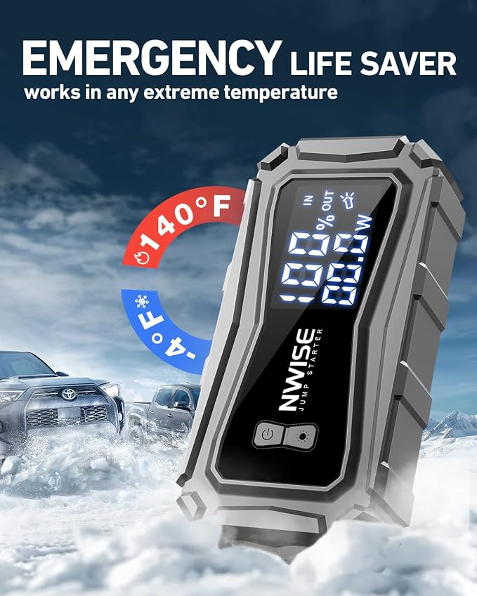 NWISE Car Jump Starter, 6000A Peak 25800mAh Portable Battery Starter - Image 8