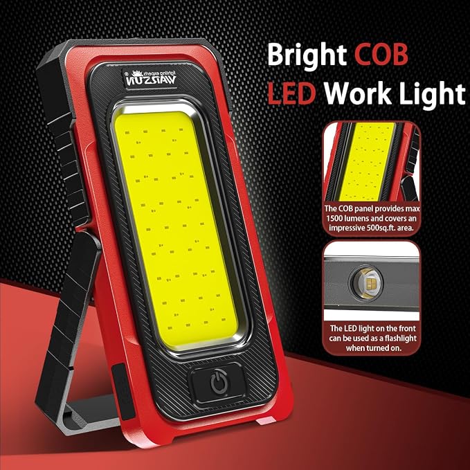 WARSUN Rechargeable Portable Magnetic Work Light, LED Flood Light Waterproof - Image 7