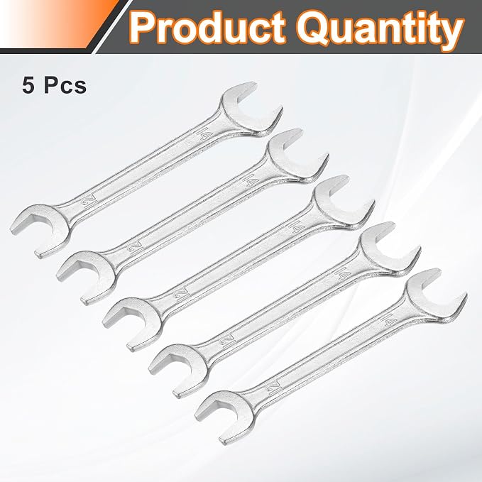 HARFINGTON 5pcs Double Open End Wrench 12mm x 14mm Metric 15 Degree Offset - Image 3