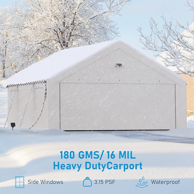 20x20 Carport Canopy, Heavy Duty Car Port, Portable Car Ports Garage - Image 6
