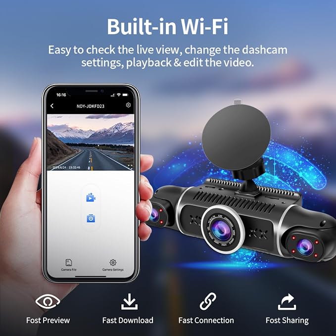 360° Dash Cam Front and Rear View 4 Channel Dash Camera FHD 2K+1080Px3 - Image 6