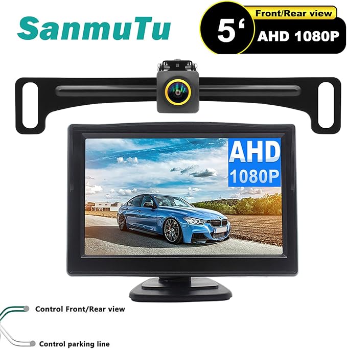 Wired Backup Camera for Truck 5 '' AHD 1080P Front Rear View Monitor KIT 2K - Image 2