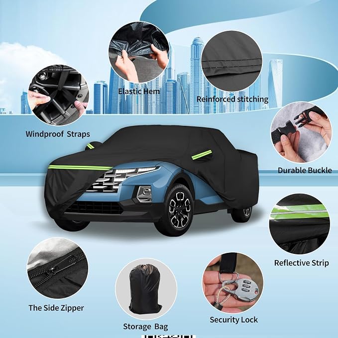 Waterproof Car Covers for 2021-2023 Hyundai Santa Cruz 210T Custom Outdoor - Image 2