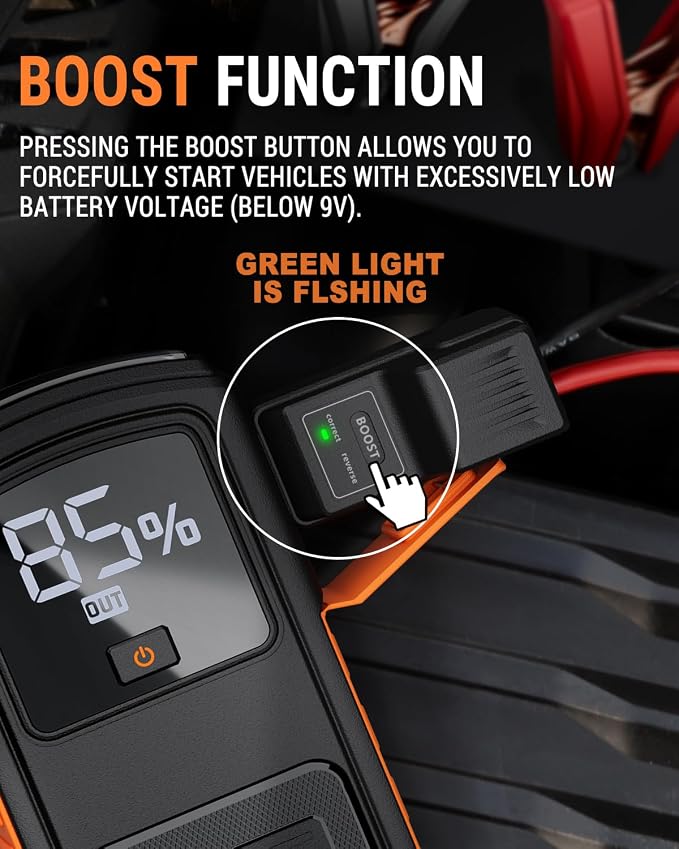 Powrun P-ONE MAX Jump Starter, 4000A Portable Jump Box, Car Jump Starter - Image 3