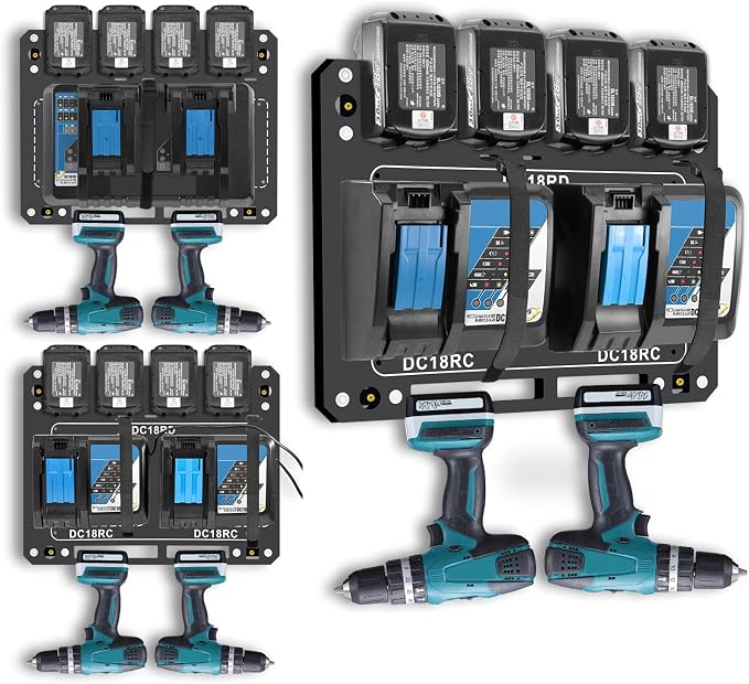 Charger Mount for Makita DC18RC, DC18RD Charger, Wall Mount for Makita 4X by Wewod