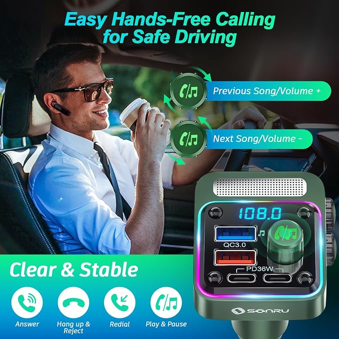 Bluetooth 5.3 FM Transmitter Car Adapter - Image 4