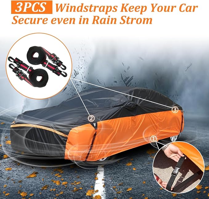 Waterproof Car Cover for Automobiles, All Weather Full Exterior Covers Fit for - Image 2